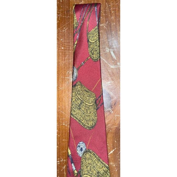 liberty of london silk fly fishing tie Burgundy USA - Picture 4 of 11